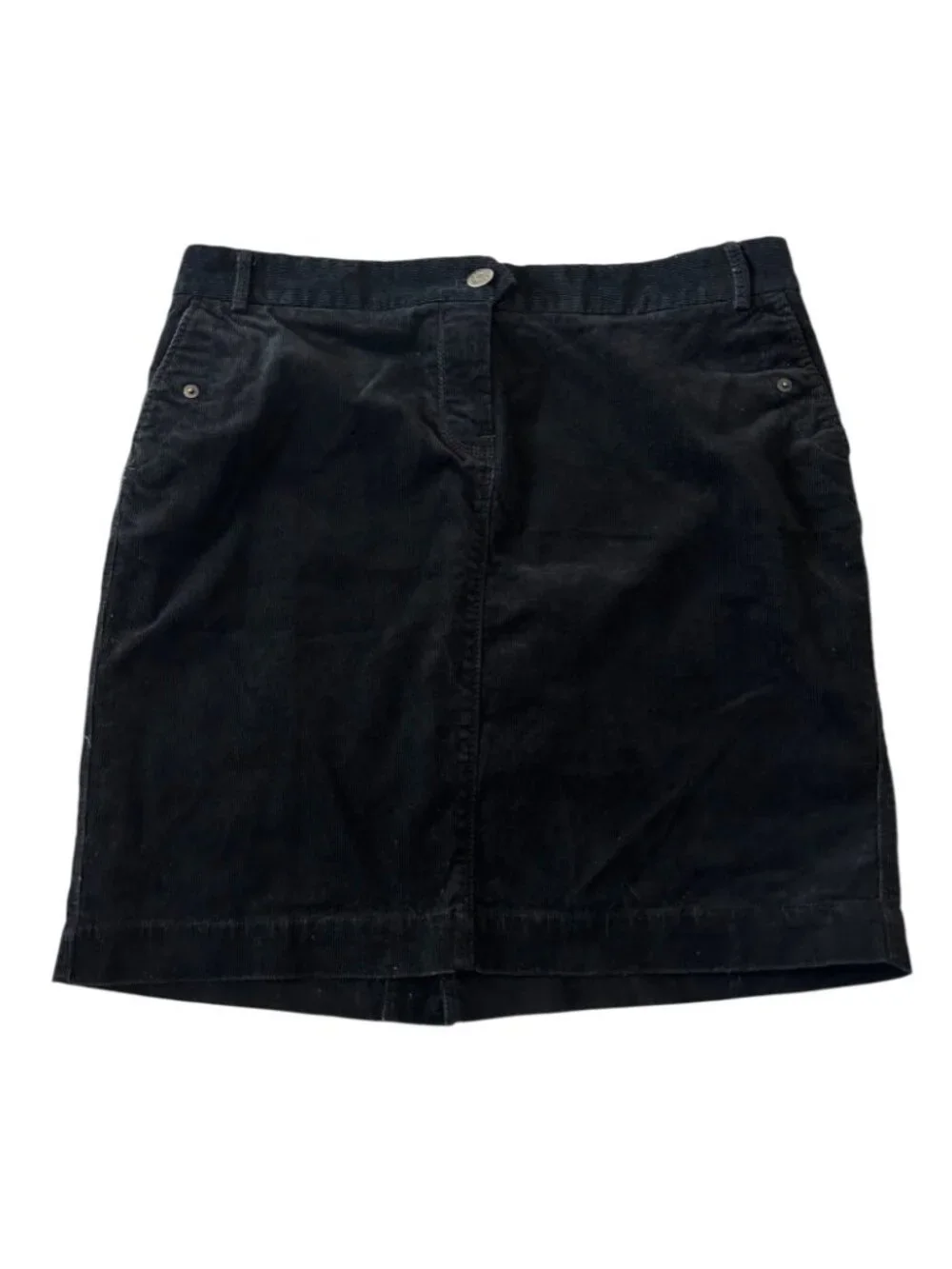 J. Crew Stretch Corduroy Skirt, Size 12P, Black